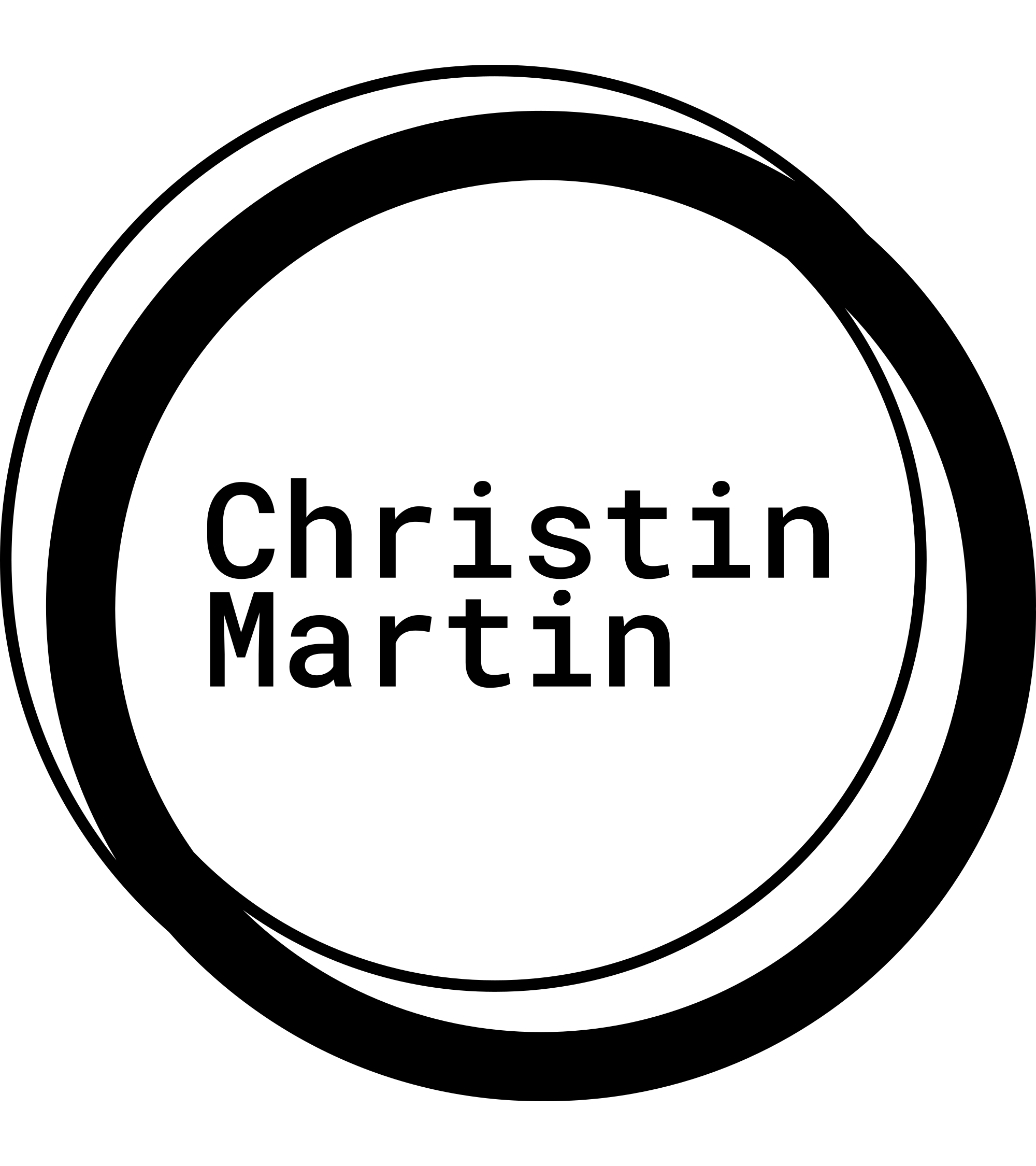 christin martin's name in two circles for the logo