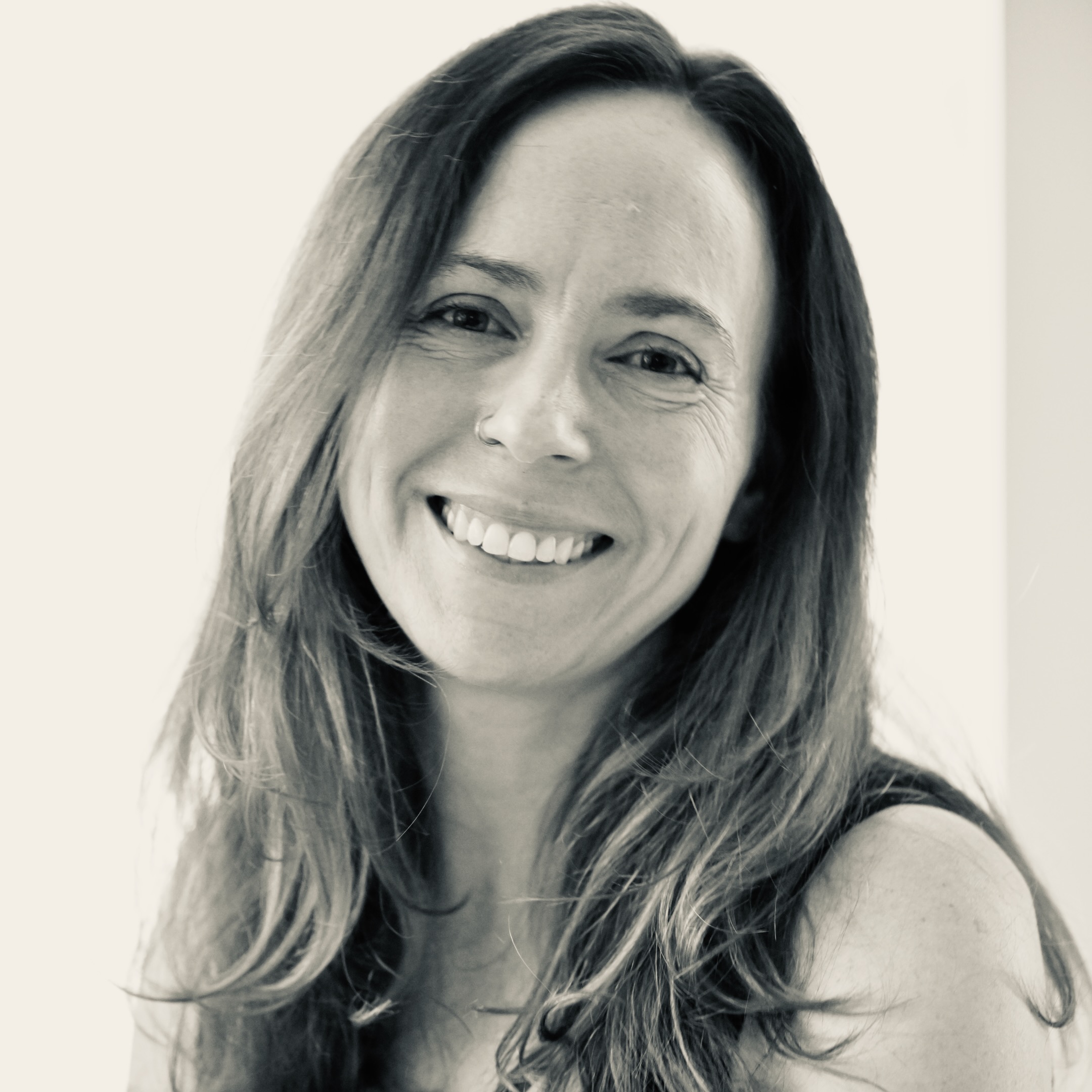 black and white portrait of christin